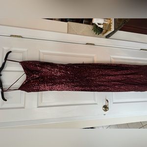 Burgundy sequin dress